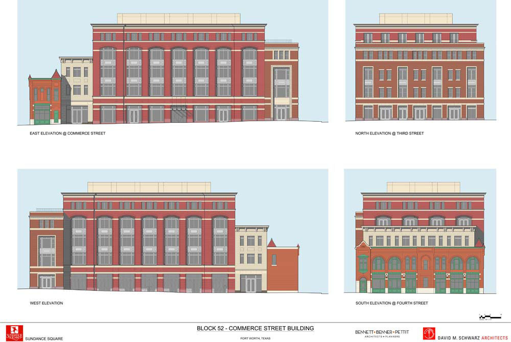 Fort Worth Block 52 Drawing | Credit: Bennett Benner Pettit Architects 沃斯堡52街区高程图