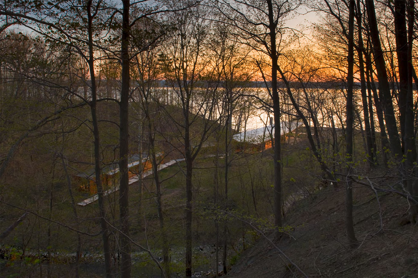 博林·西文斯基·杰克逊(Bohlin Cywinski Jackson)为康姆斯点(Combs Point)住宅提供的林木景观