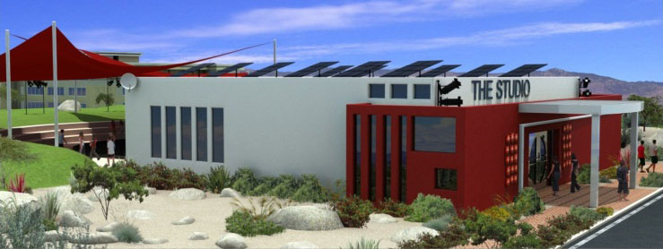 LEED Platinum设计的工作室学校外部效果图