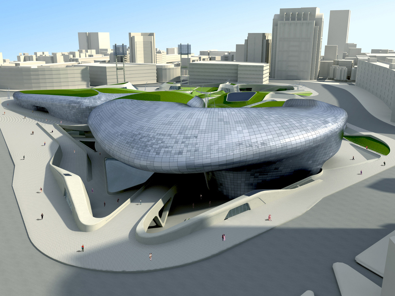 扎哈·哈迪德的东大门设计公园和Plazarendering