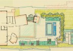 屋顶花园草图|信用:Raymond Jungles, INC