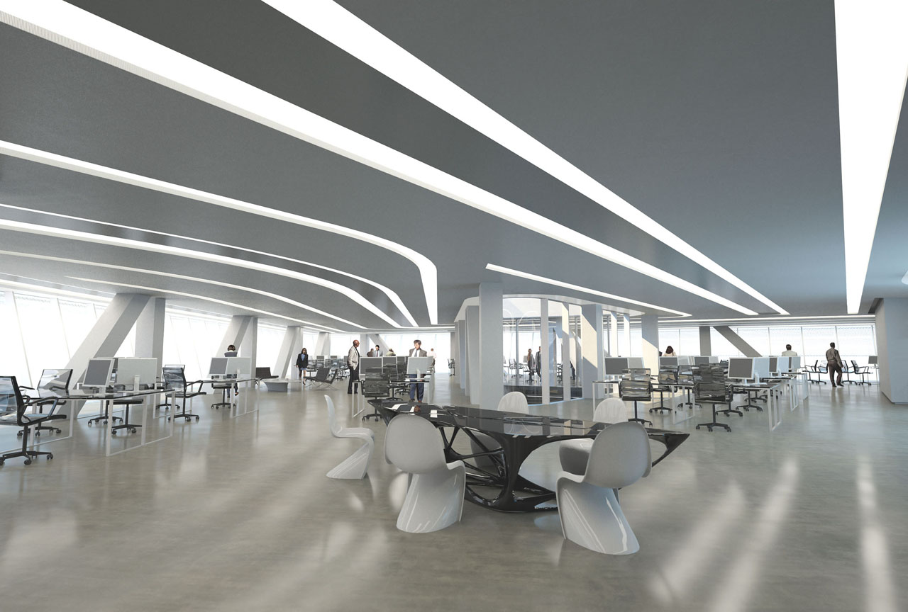 扎哈·哈迪德的《Edifici Torre Espiral Rendering》