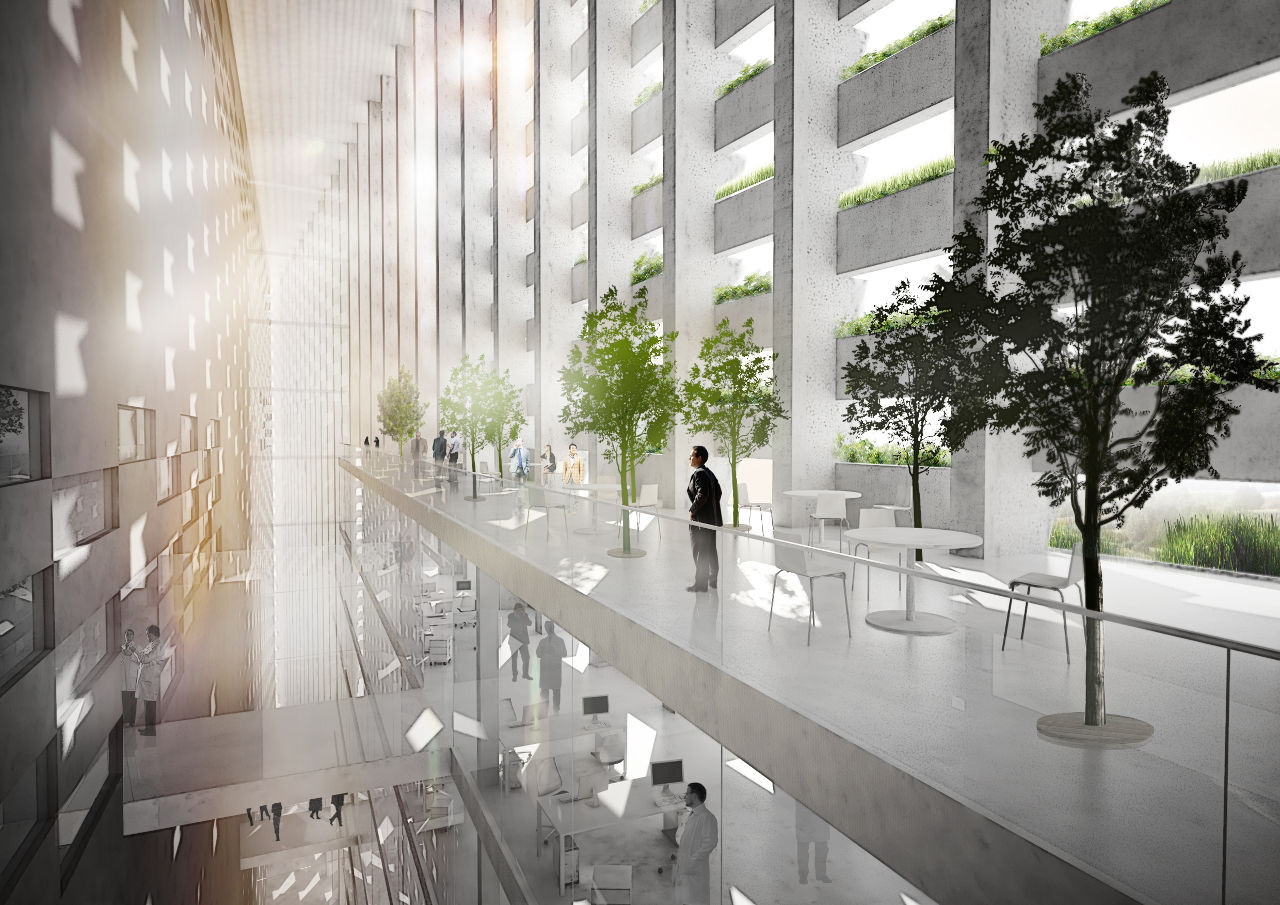 由Bjarke Ingels集团(BIG)设计的哥本哈根废物转化能源设施内部效果图