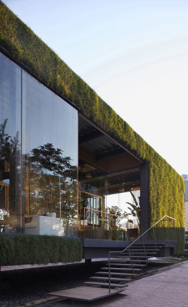 由Vector Architects设计的北京绿色科技展厅的外部细节