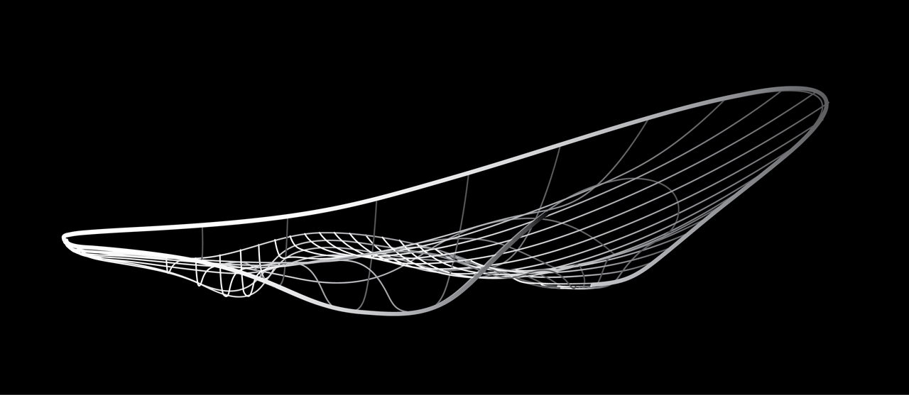Graphic study of the London Olympic Aquatics Centre by Zaha Hadid