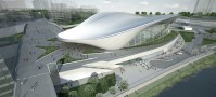 2012年伦敦：Zaha Hadid渲染的水上疗中心|信誉：扎哈哈德