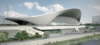 2012年伦敦：Zaha Hadid渲染的水上疗中心|信誉：扎哈哈德