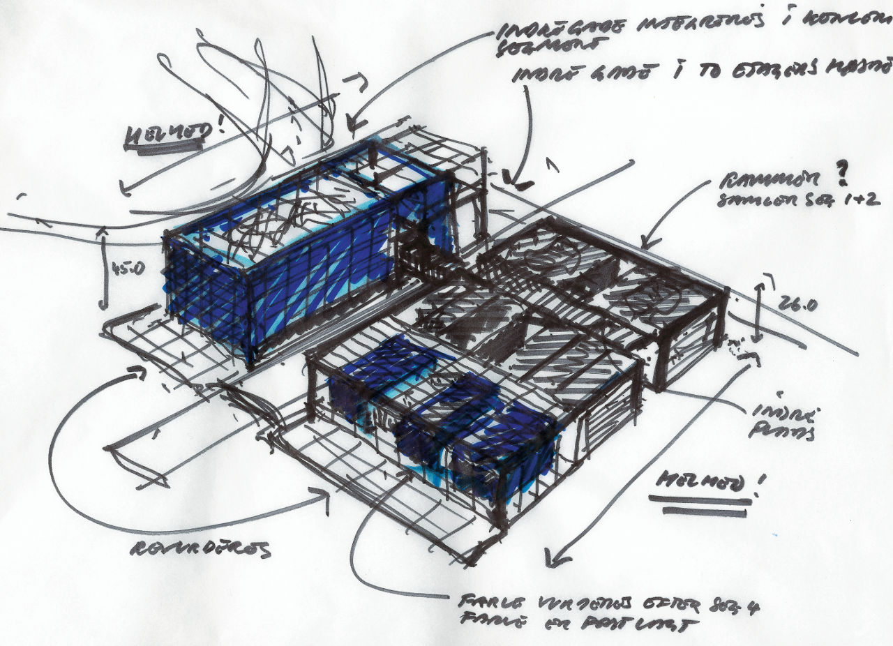 建筑师Vilhelm Lauritzen Architects (VLA)设计的Byen博士概念图