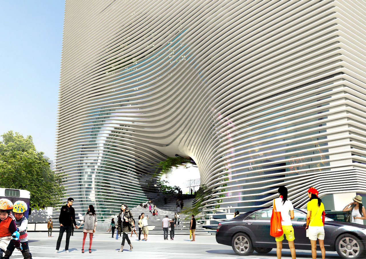 Bjarke Ingels集团为台湾台北的技术、娱乐和知识(TEK)中心(大)外部效果图